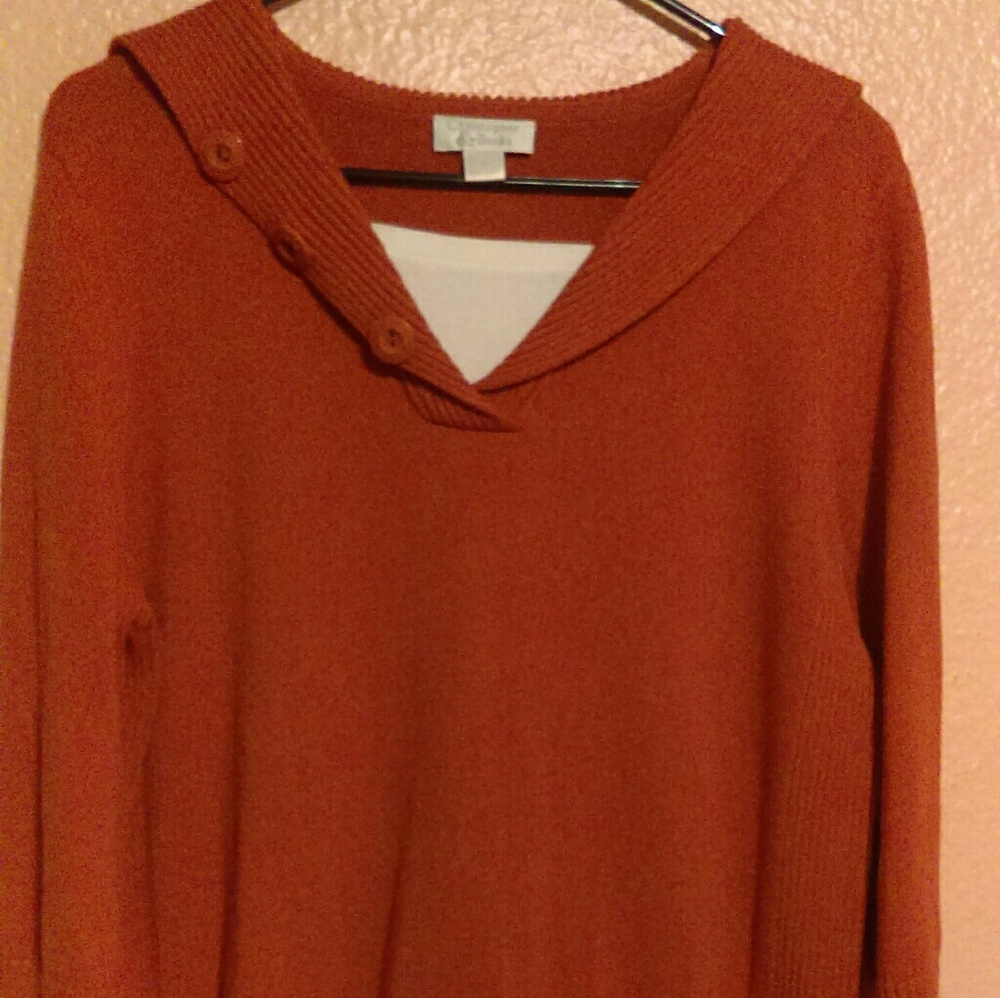Christopher & Banks rust sailor collar sweater
